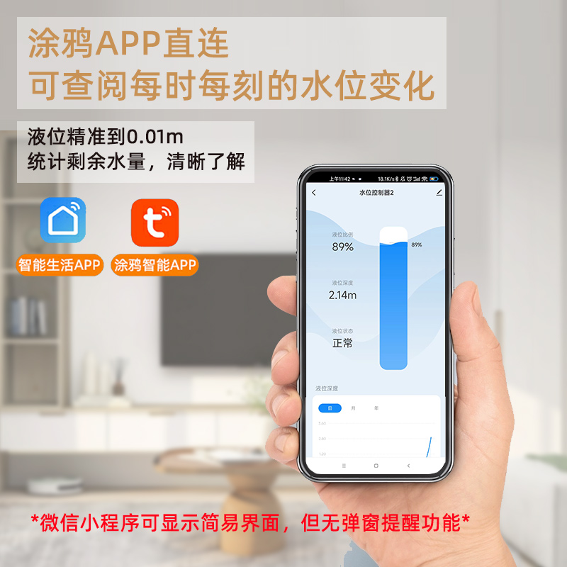 戶外水塔液位監(jiān)測實時查看涂鴉APP水量監(jiān)測2326 LS